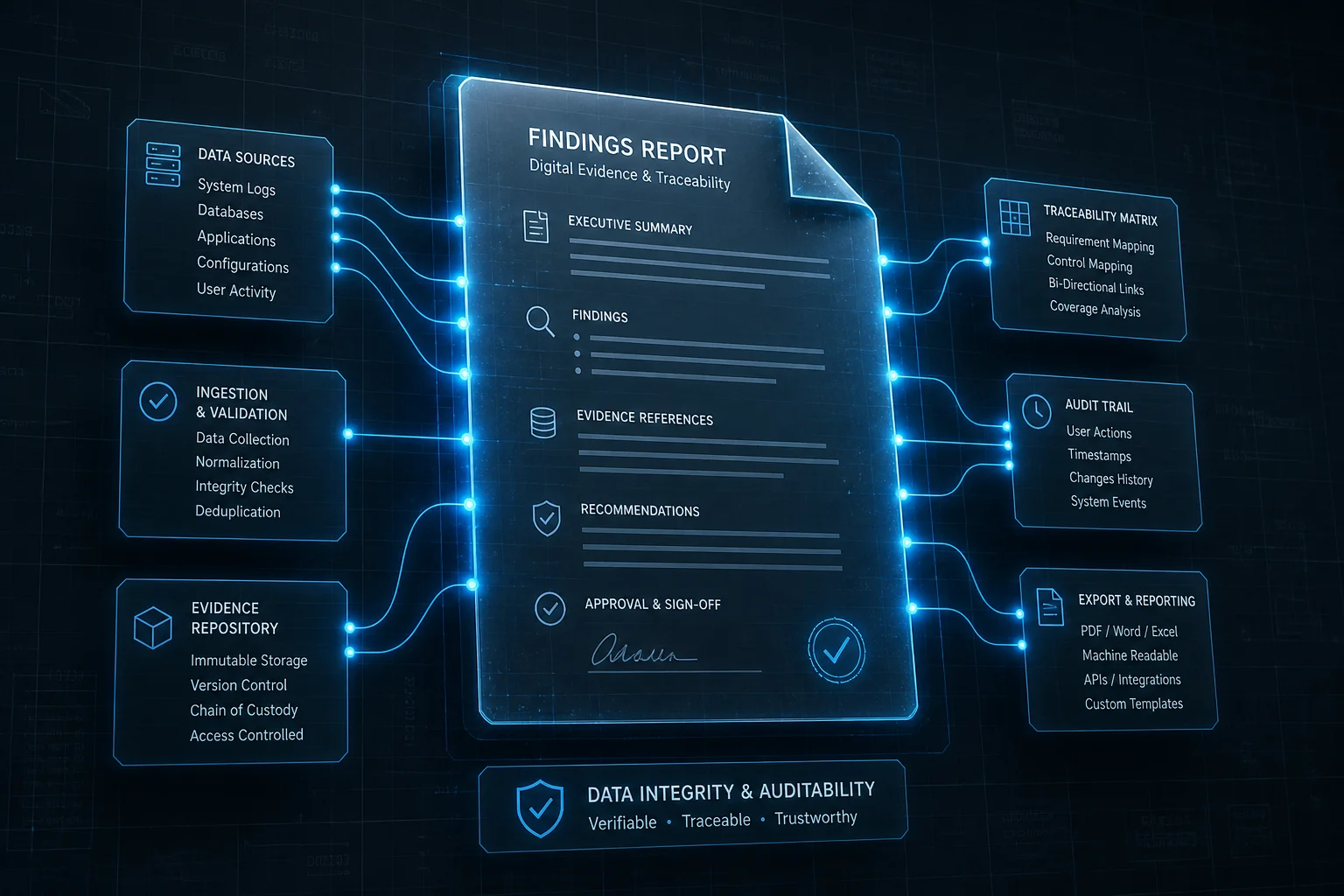 Arquitectura de IA trazable y sistemas de evidencias para transformación digital