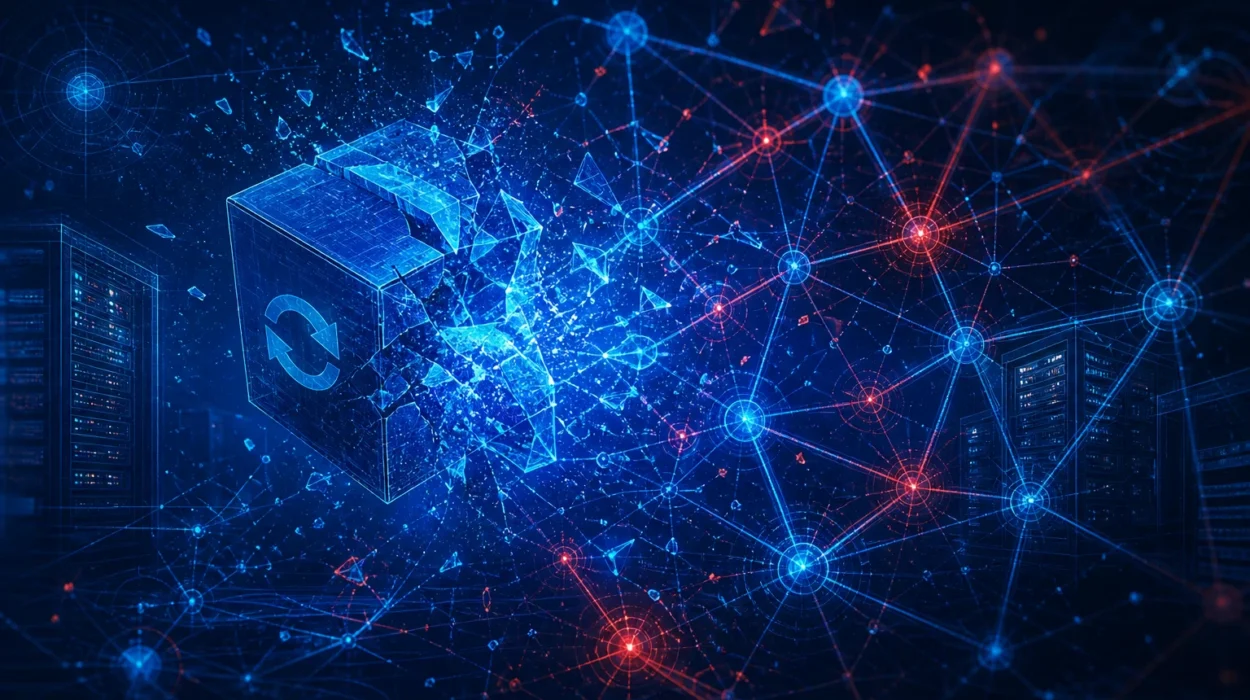 Actualización de software rompiendo una red de nodos interconectados