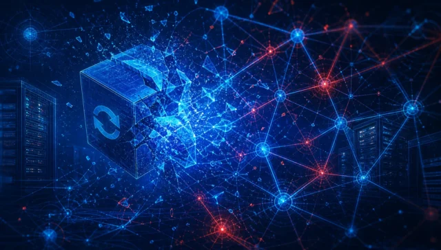 Actualización de software rompiendo una red de nodos interconectados