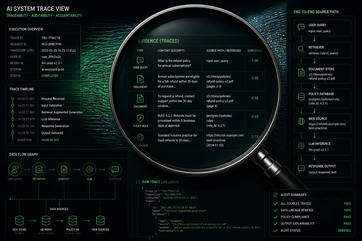 Visualización de trazabilidad forense digital y evidencia en IA